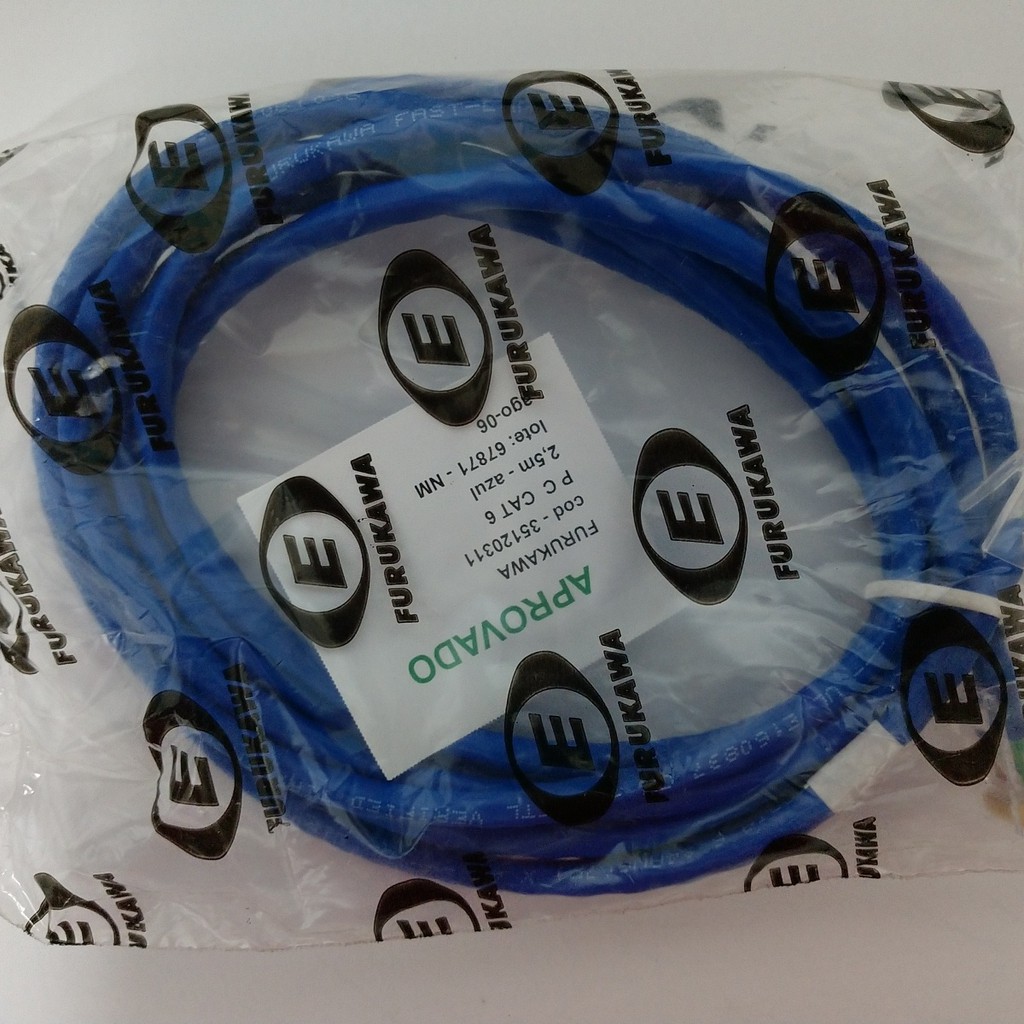 Cabo De Rede Rj-45 Cat-6 2,50-mt Furukawa Azul Promoção KIT COM 1-PEÇA ...