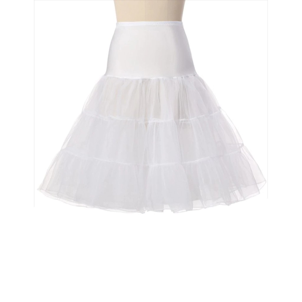 Saiote Anágua Tule Tutu Armação C/ Elástico Longo Vestido Saia Anos 60 Branco