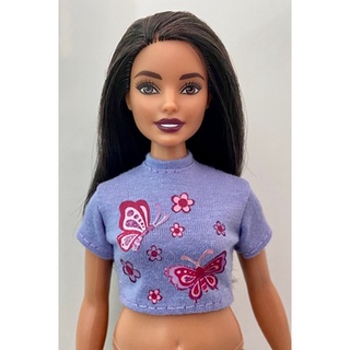 Roupa para Barbie - Cropped Barbie Curvy Mickey e Minie