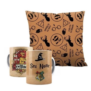 Kit almofada e caneca harry potter pijama toddyris em Promoção na