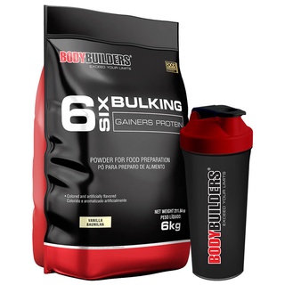Kit Hipercalórico 6 Six Bulking Gainers Protein 6kg + Coqueteleira - Suplementos para Treino de Musculação na Academia – Bodybuilders