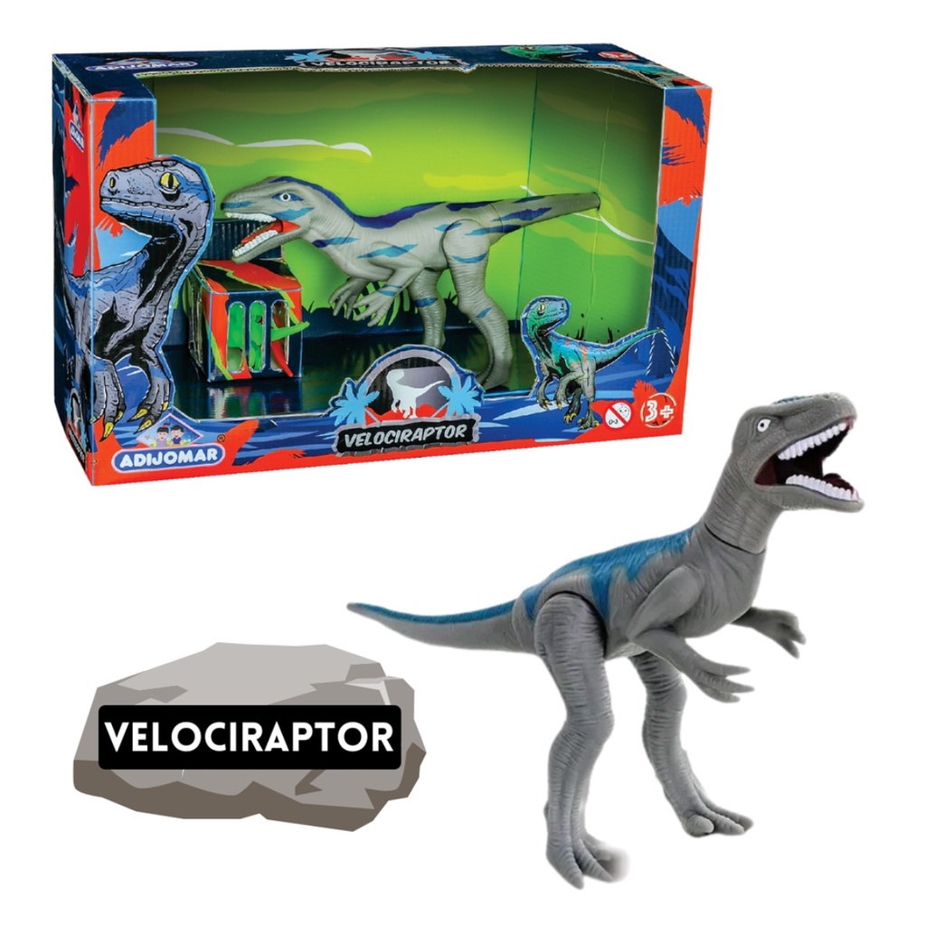 Brinquedo Infantil Dino Velociraptor C/ Som Com 4 Dinossauros ...