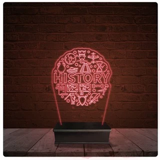 Abajur Luminária Acrílico Led - Professor História Curso