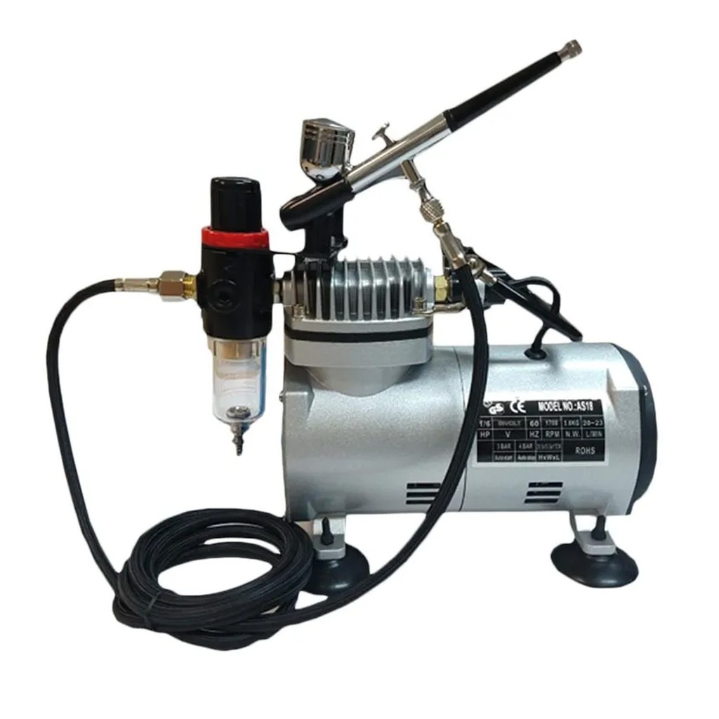 Kit Aerografo Compressor 110/220 Profissional + Aerografo
