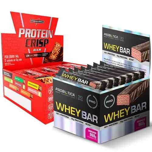 24 Whey Bar Probiótica + 12 Protein Crisp Integral Medica