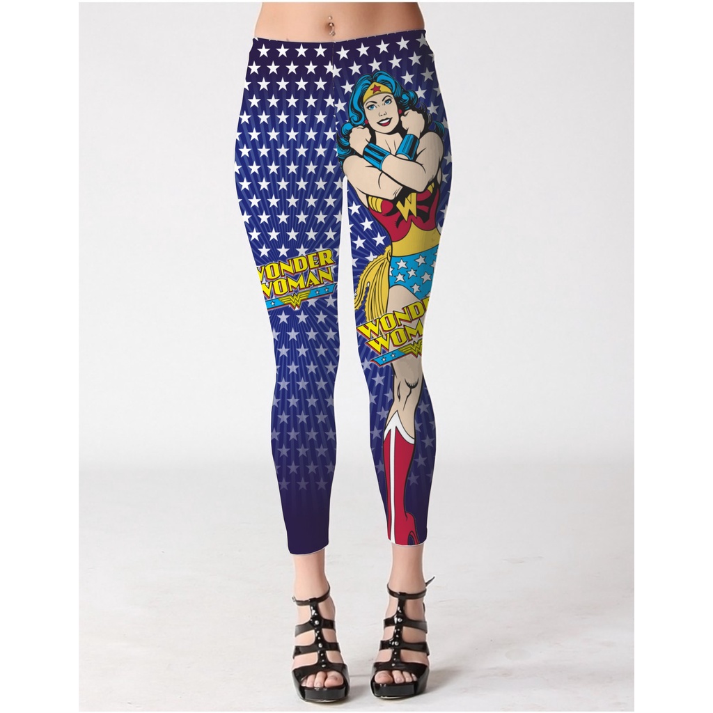 Calça Legging Fitness Mulher Maravilha Quadrinhos