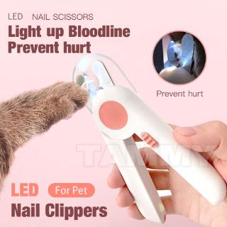 Cortador De Unhas Para Animais De Estimação Com LED Leve kit Coelho Gato Previne Machuca Fofo Rosa