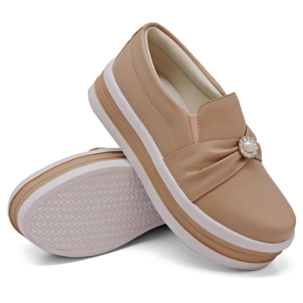 Slip on best sale feminino com pedrarias