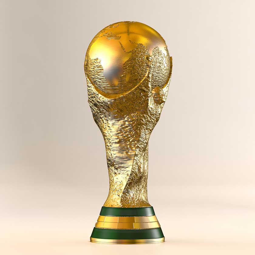 Taça Copa do mundo - Tamanho real 37cm Feita em impressora 3D