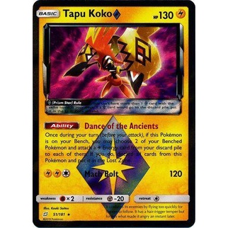 Cartas Pokemon - BOX COLEÇÃO COM MINIATURA TAPU KOKO - Carta Prisma  Promocional