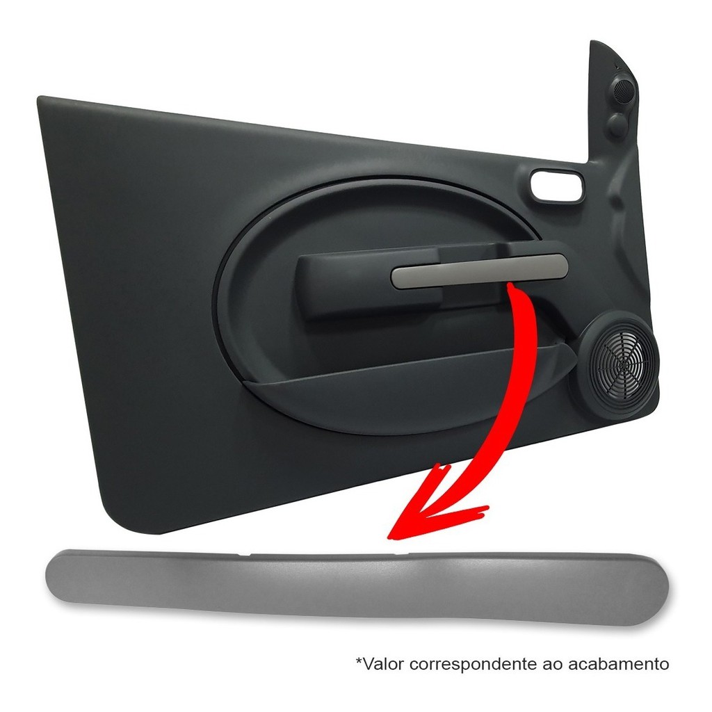 Moldura Puxador Porta Motorista S/ Furo Fiat Fiorino 2014 - 100194342