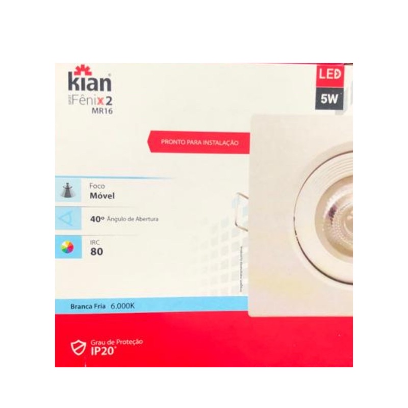 Kit 3 Spots LED 5w Dicróica para Sanca e Gesso Luz Branca 6000K Quadrado