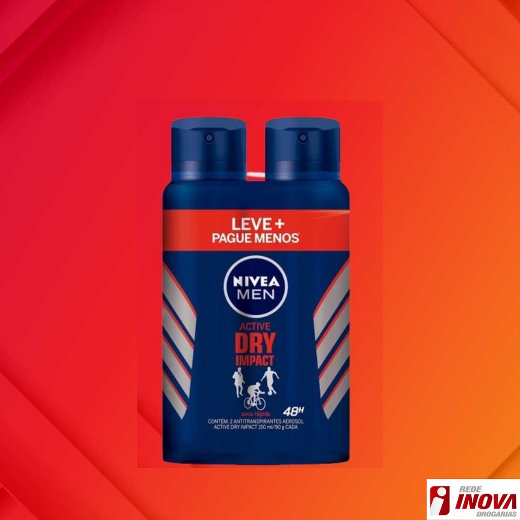 Kit Desodorante Aerosol Nivea Active Dry Comfort Leve Mais Pague