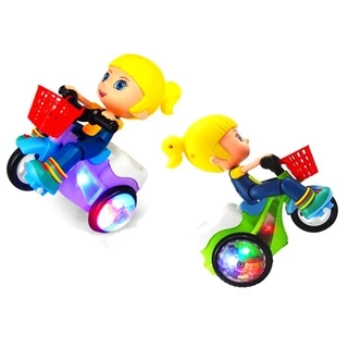 Brinquedo Moto Triciclo Empina e Gira 360° Boneco e Boneca Oferta!