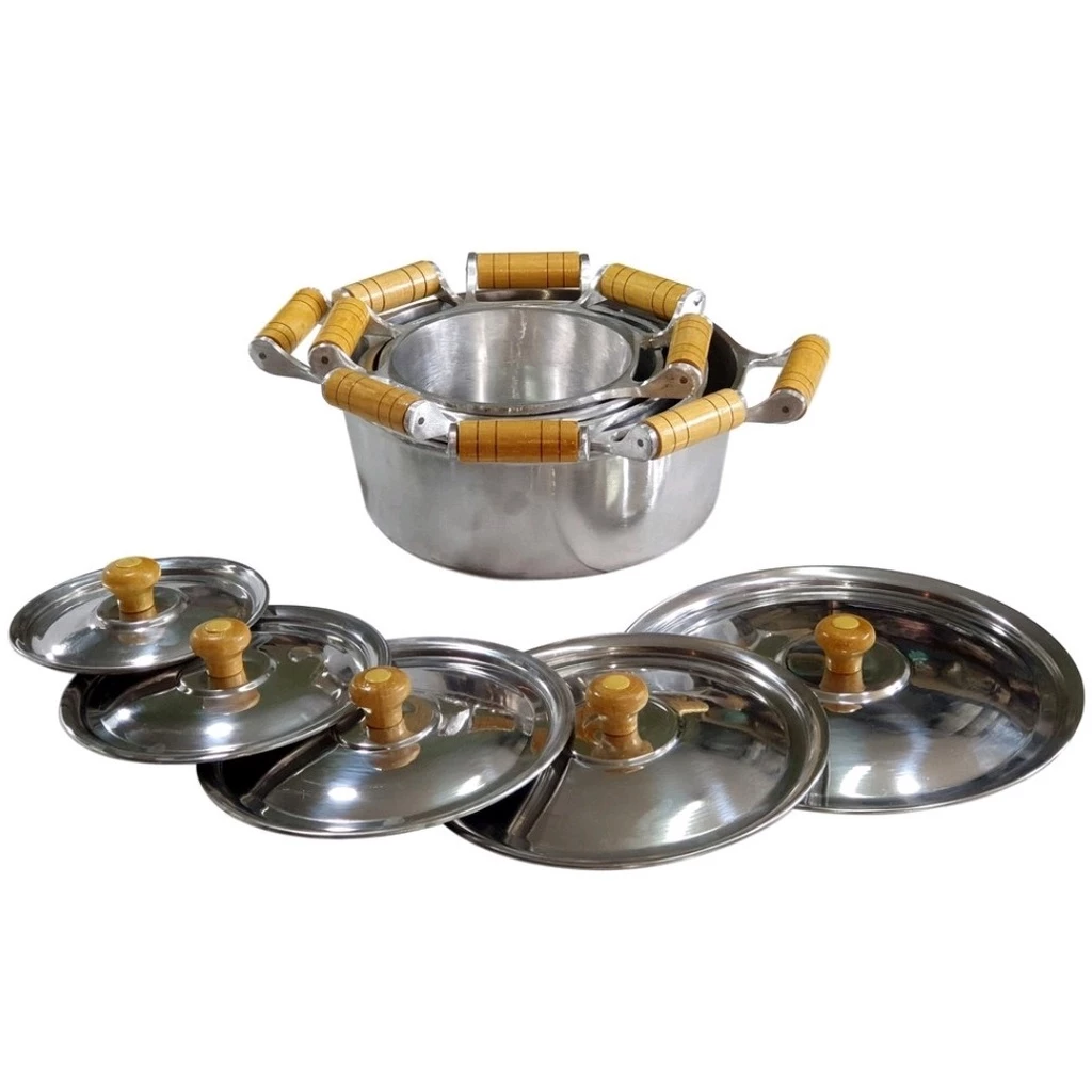 Panela ou Jogos de Alumínio Batido com Kit, 1,2 3, 4 ou 5 Peças Fundidas Caçarola Utensílios Domésticos - Imagem 3