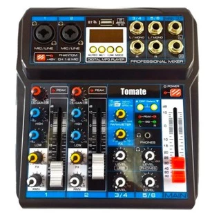 Mesa De Som 6 Canais Com Bluetooth Usb Mixer Mp3 Tyt-006