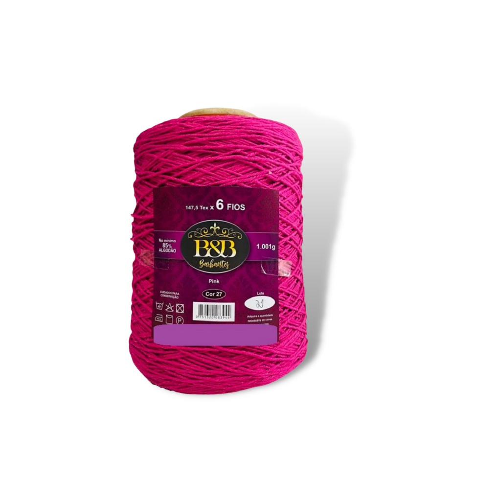 Barbante B&B Pink 6 Fios 1 Klg/1000 Mts BeB | Shopee Brasil