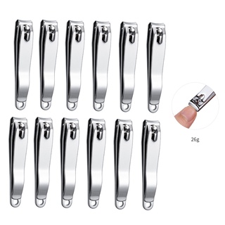 Kit 12 Cortador de Unha Grande com lixa Aço Inox Manicure Pedicure