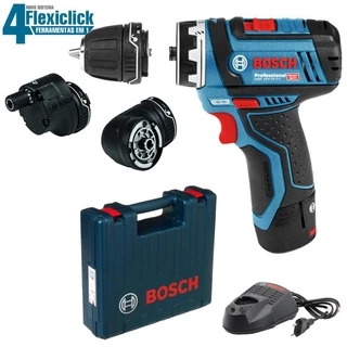 Furadeira e Parafusadeira à Bateria 12V GSR 12V-15 FC FLEXICLICK 4 em 1 BIVOLT BOSCH