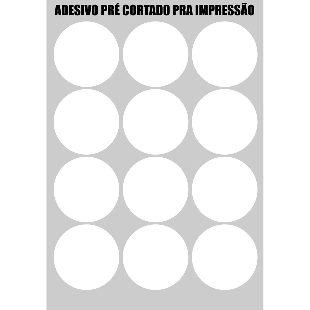 600 Etiqueta redonda Adesivas pre cortadas 6x6 Para Imprimir folhas a4 ...