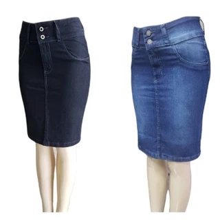 Saia jeans Secretaria plus size 40 ao 54