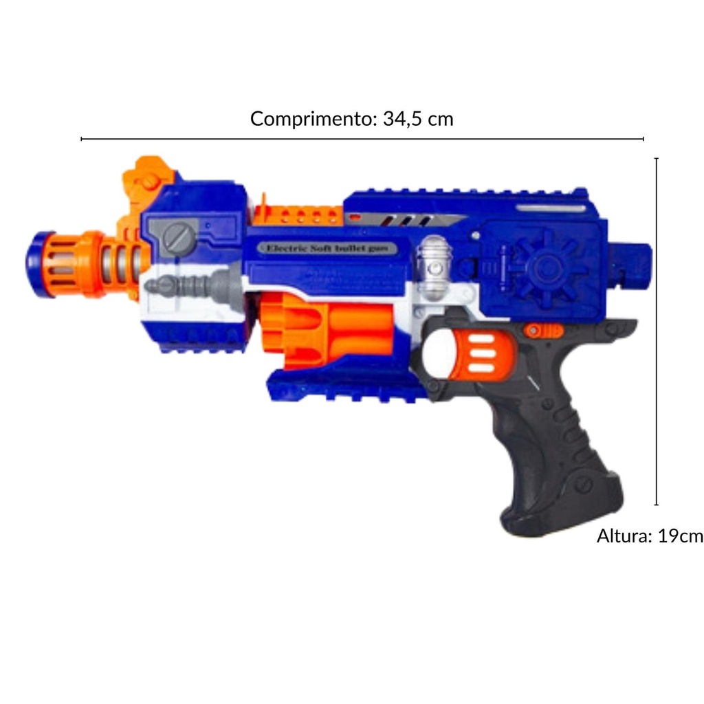 Arma De Brinquedo Nerf Metralhada Automática Lançadora Com 20 Dardos