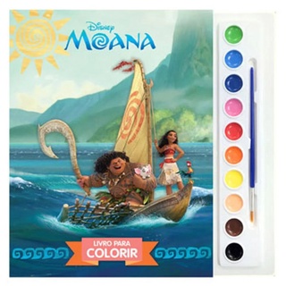 Livro para Colorir Aquarela Moana Disney