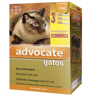 Combo Advocate Gatos 3 a 8kg - 3 pipetas
