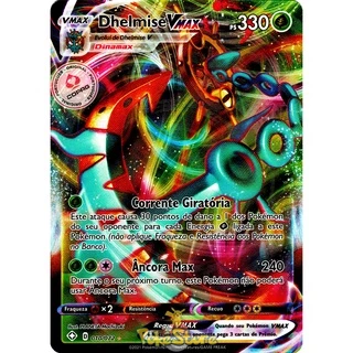 Carta Pokemon Dhelmise VMAX Português 010/072 Card Original Copag - Pronta Entrega