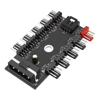 Hub Multi Fan 10 Fans Molex Cooler Ventoinha PC Gamer Rig Mineração Rgb