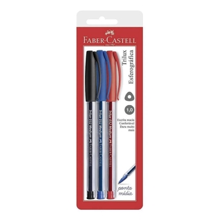 Caneta Esferográfica FABER-CASTELL Trilux c/ 3 Unds - 1.0mm