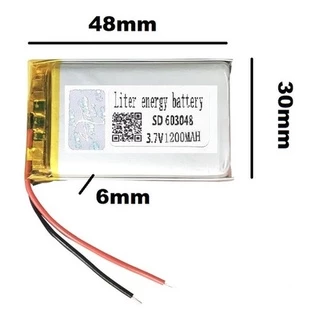 (1pcs)bateria 603048 1200mah 6mmx30mmx48mm 2 Fios 3,7v