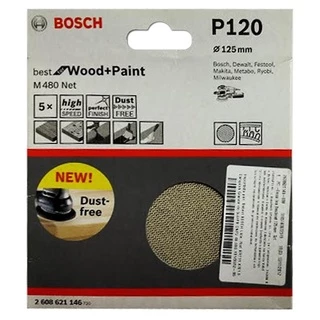 Disco de Lixa Tipo Tela 5 POL com Grana 120 com 5 Unidades P120 BOSCH
