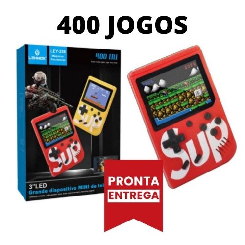 MINI VIDEO GAME PORTATIL RETRO COM 400 JOGOS SUP LE-785