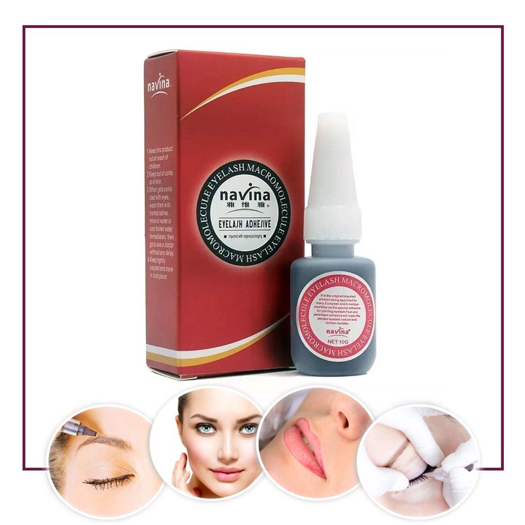 Cola Para Alongamento de Cílios Antialérgica Navina Vermelha | Shopee ...
