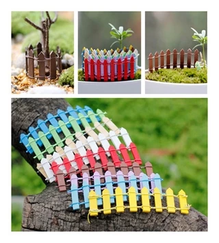 1 Pcs Mini Cerca Multicolor Cerca De Madeira Ornamentos Jardim De Fadas Bonsai Diy Decorações