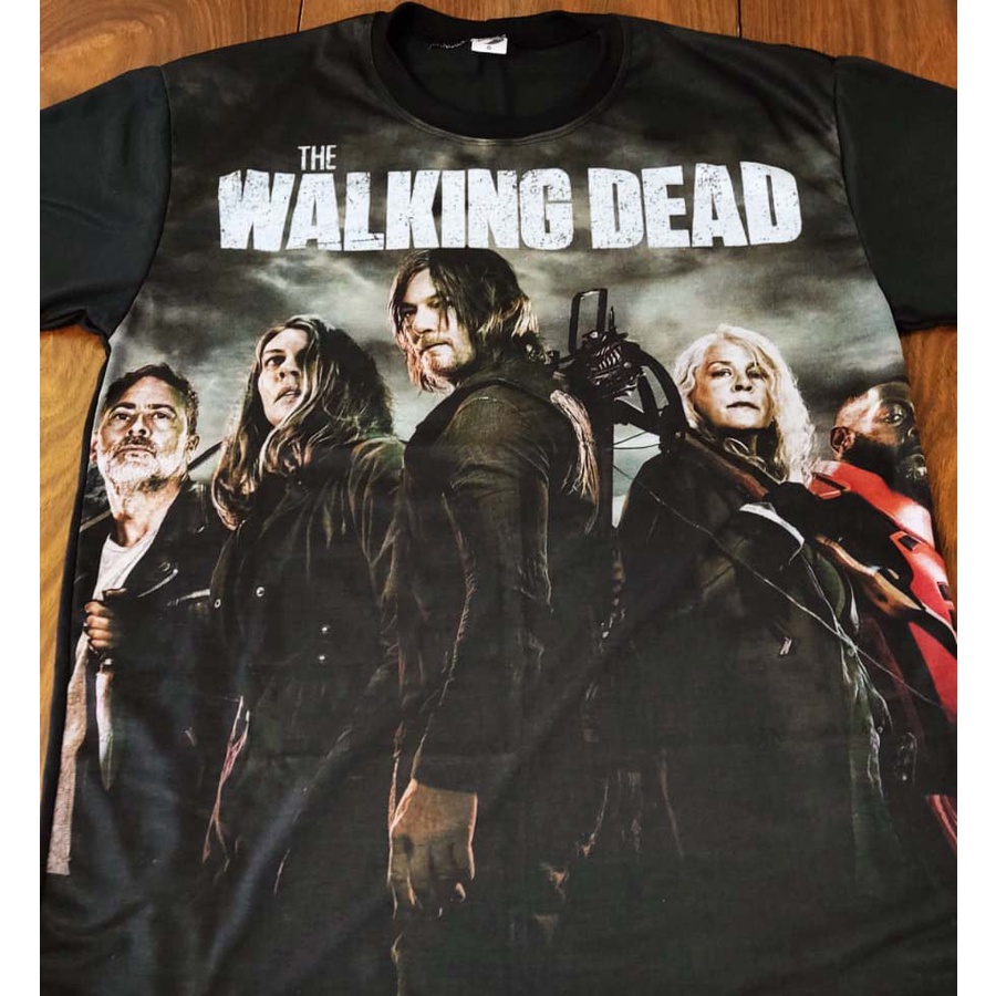 Camiseta The Walking Dead série zumbi preta unissex 1 | Shopee Brasil