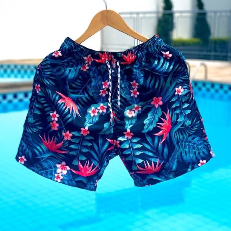 Shorts Masculino Praia Florido Solto Estampado Estiloso Menor Preço