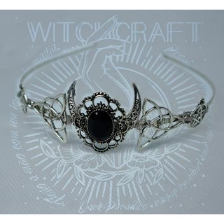 Circlet testeira diadema meia lua triqueta camafeu mistico esotérico wicca celta
