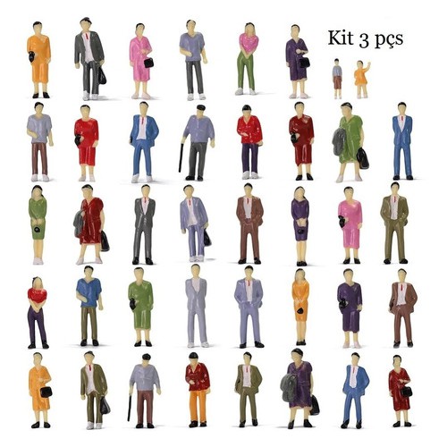 Kit 3 Pçs Sortidas Figuras Humanas Jardim Miniatura Terrário