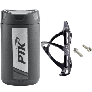 Garrafa Porta Treco Objeto Ferramenta Caramanhola Bike 500ml Ptk Varias Cores + Suporte
