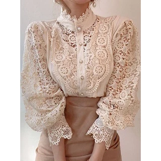 Camisas De Verão Vintage Lace Blusa Para Mulheres Nova Camisa De Algodão Coreana Botão Loose Tops Casual Feminina Ladies Blusas 2024