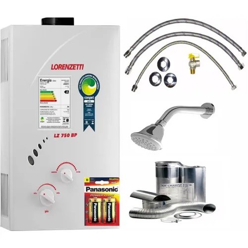 Kit Aquecedor A Gás Lorenzetti 750bp 7 Litros Glp