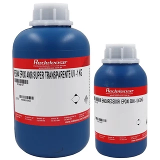Resina Epoxi 4008 Baixa Viscosidade ULTRA TRANSPARENTE e Proteção UV (Com Endurecedor) [1,430 Kg]