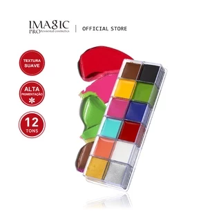 IMAGIC Kit de Maquiagem para Tatuagem Facial/Corporal / Arte com Pintura Óleo para Halloween/Festas em 12 Cores Lindas
