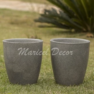 Kit 2 Vasos para plantas 29x25cm em Polietileno Liso