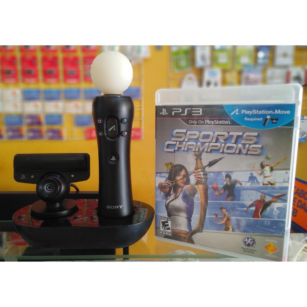 Kit PS Move - Bastão + Câmera + Jogo Sports Champions