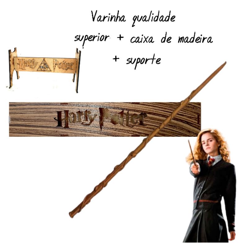 Varinha hermione Granger tamanho real caixa+suporte | Shopee Brasil