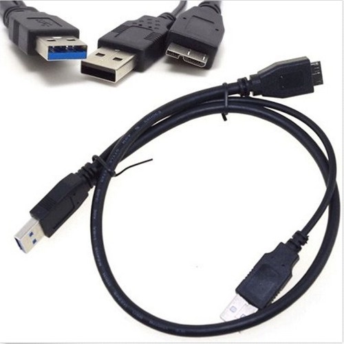 Micro Usb 3.0 Y Cabo Usb +cabo De Alimentação Para Hdd Móvel
