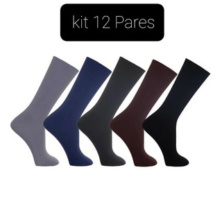 Kit 12 Pares De Meias Social Cano Longo Otima Qualidade Atacado e Varejo